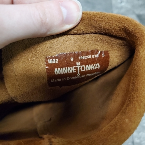 Minnetonka Moccasins 3 Layer Fringe Boot Brown Suede 1632 Calf High Boots Size 9 - Picture 7 of 8